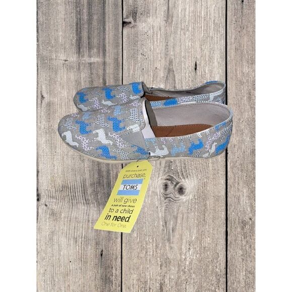 Toms Women's Redondo Slip On Grey Llama Print Canvas Shoes Size 9 New - Picture 4 of 9